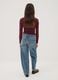 Blue denim pure cotton balloon-fit jeans_1