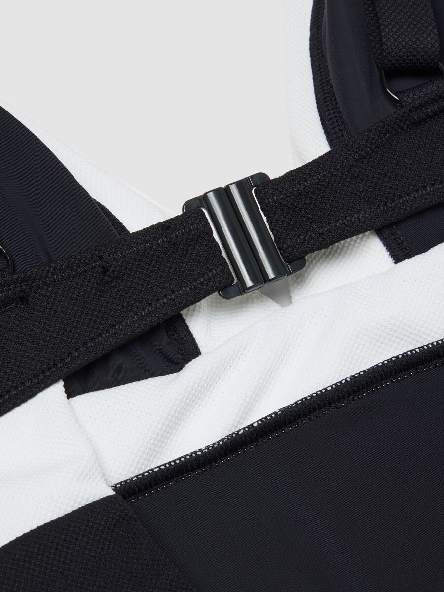 Costume da bagno intero in tessuto elasticizzato nero con scollo a V_5