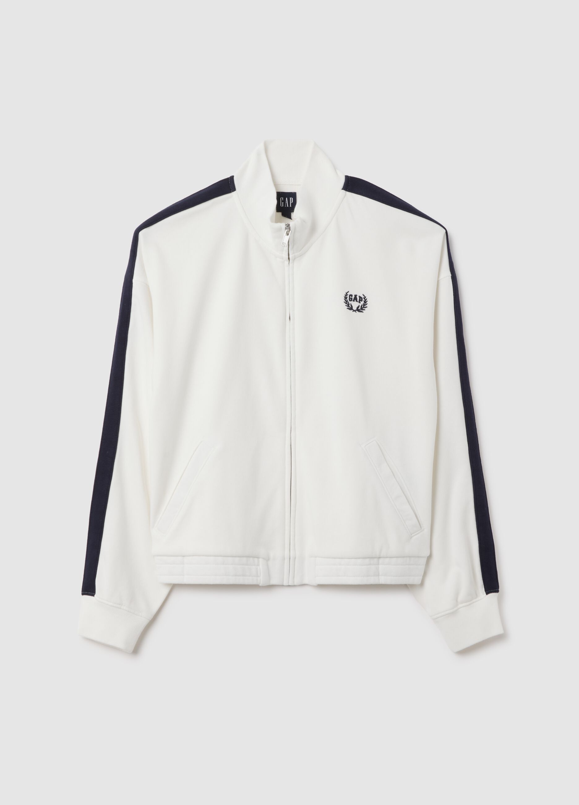 White sports jacket with blue details