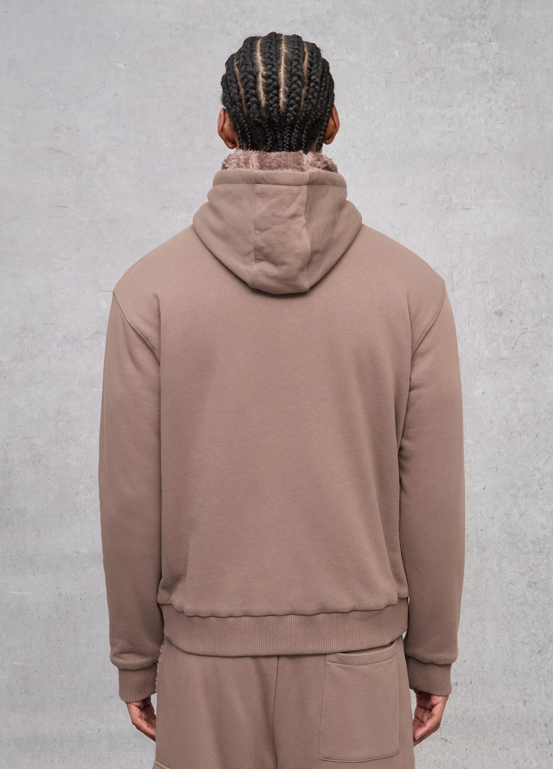 Reversible Teddy Full-Zip Hoodie Mocha