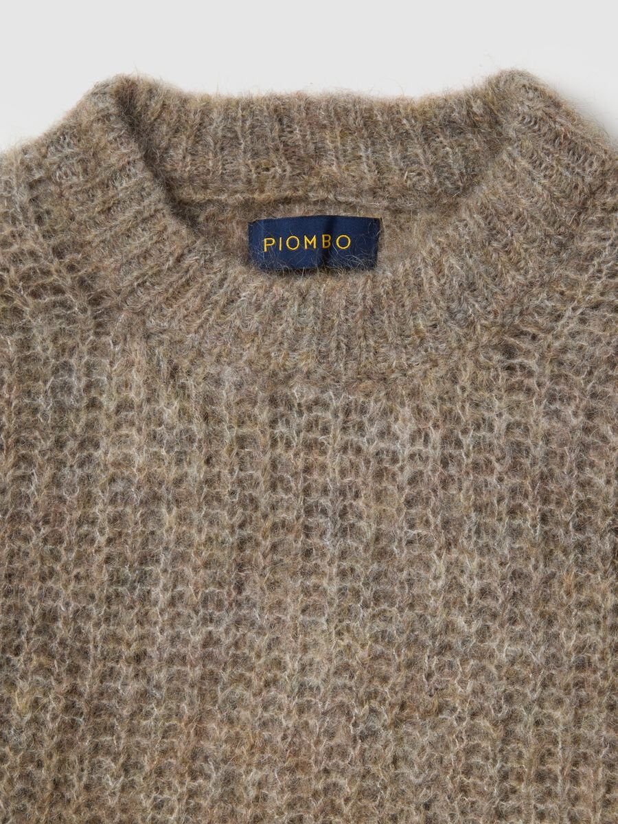 Beige crew neck oversized sweater_5