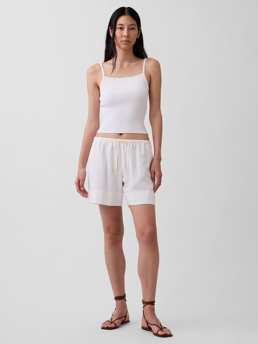 Linen-Viscose Blend Shorts_0