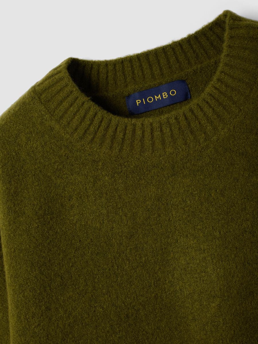 Olive green stretch wool crew-neck jumper_2