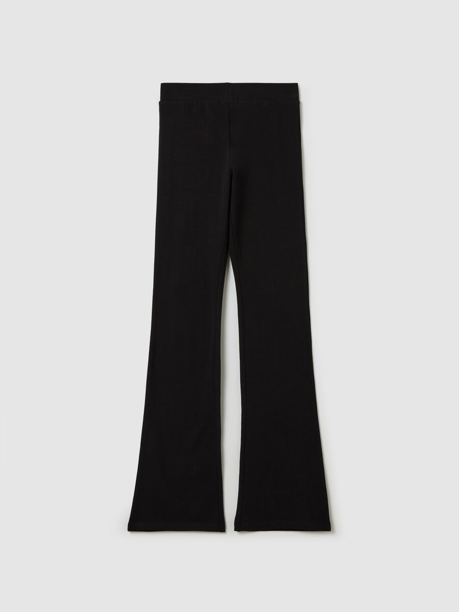Flare-fit leggings in stretch cotton_4