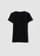 T-shirt nera a maniche corte in cotone organico elasticizzato girocollo_6