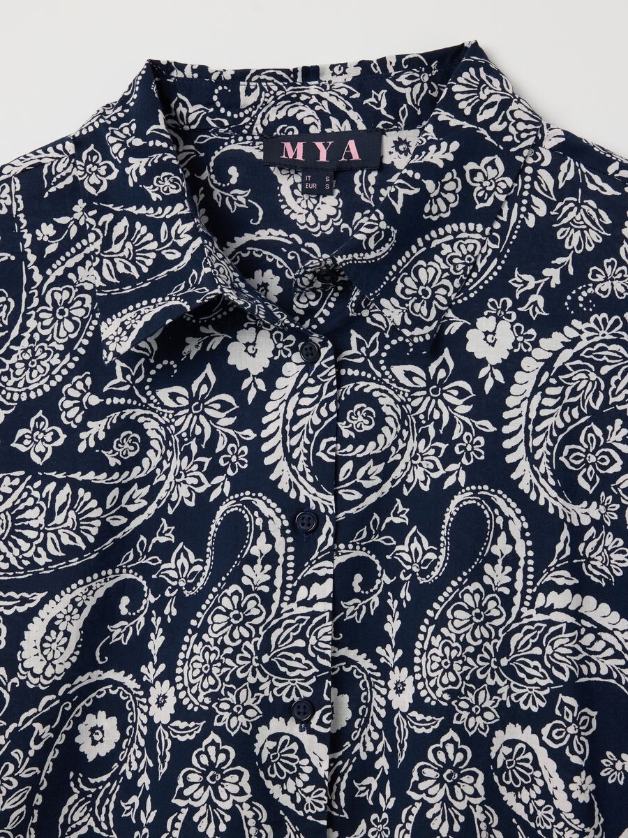 Blue paisley patterned cotton shirt_5
