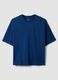 Blue pure cotton short-sleeve T-shirt_0