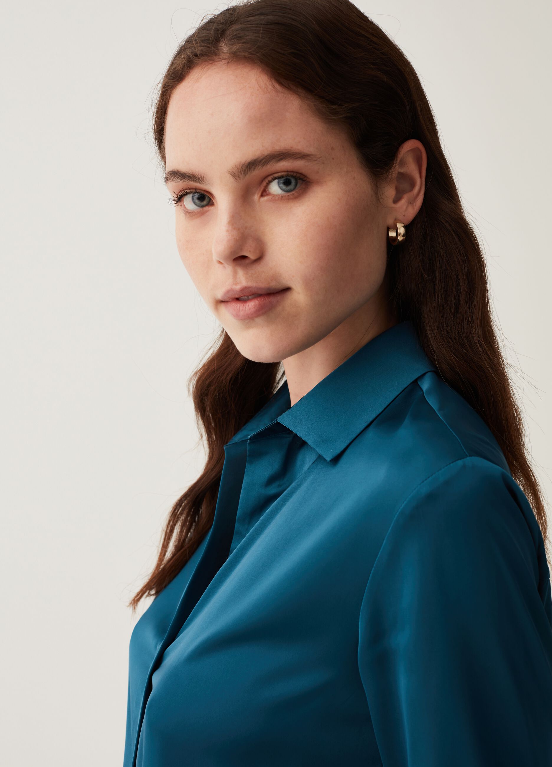 Camicia color petrolio cheap