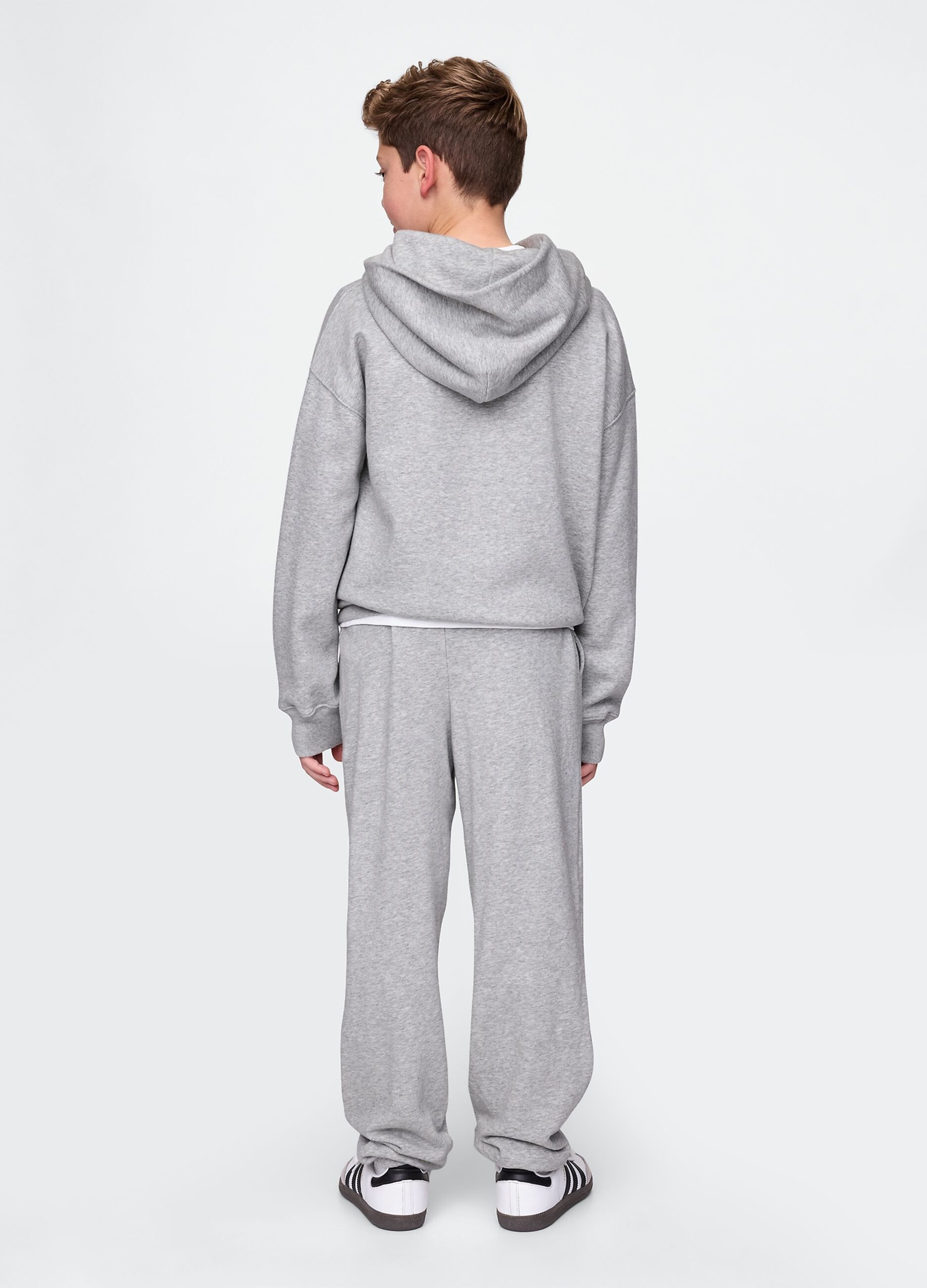 Grey boys' trousers in cotton blend