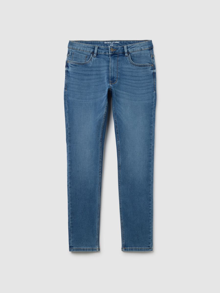 Jeans in denim blu slim fit_0