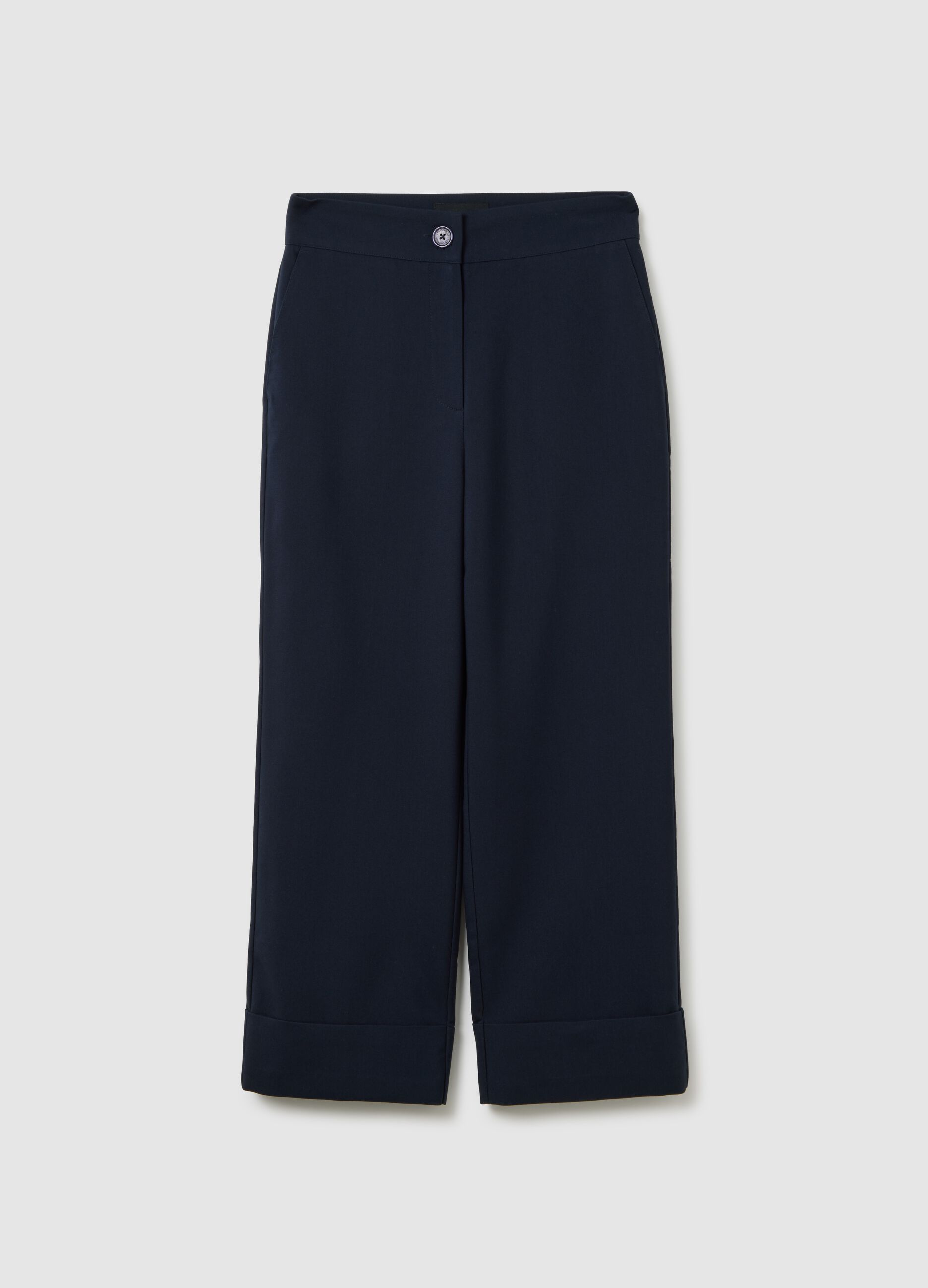 Blue blend regular fit trousers