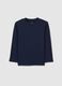 Long-sleeve blue cotton top for kids with regular fit_0