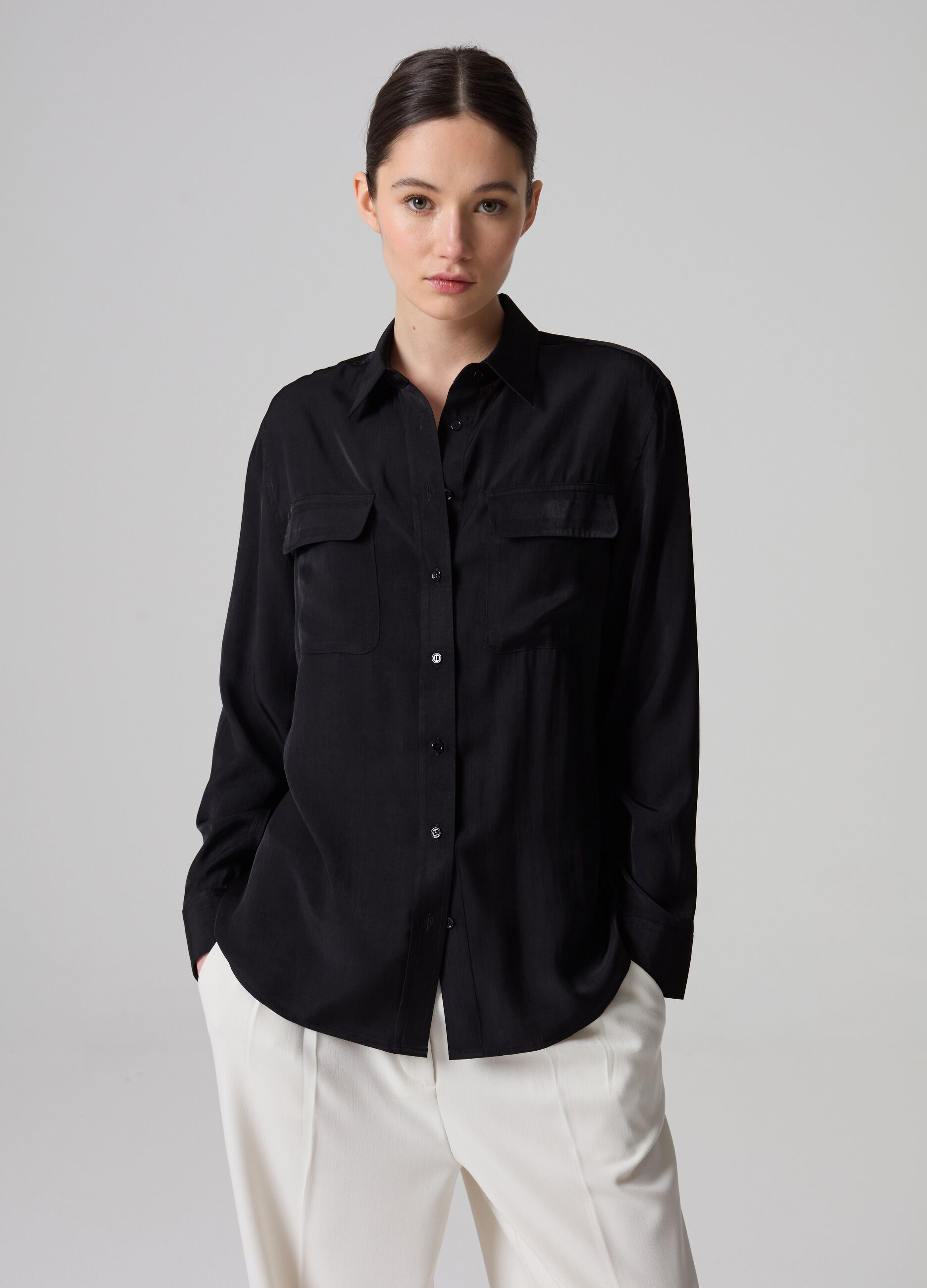 Ovs Camicia a maniche lunghe con taschini applicati PIOMBO