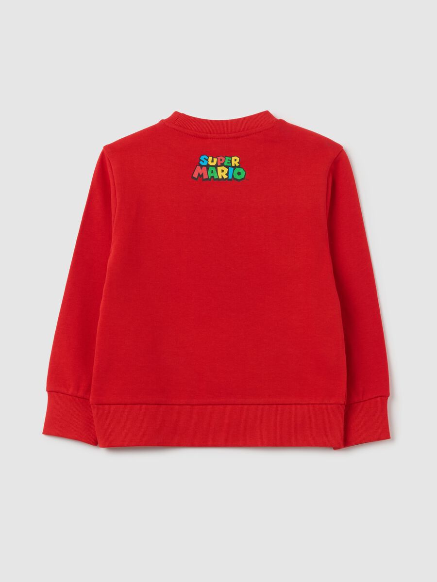 Children's pure cotton red sweatshirt with Super Mario print_1
