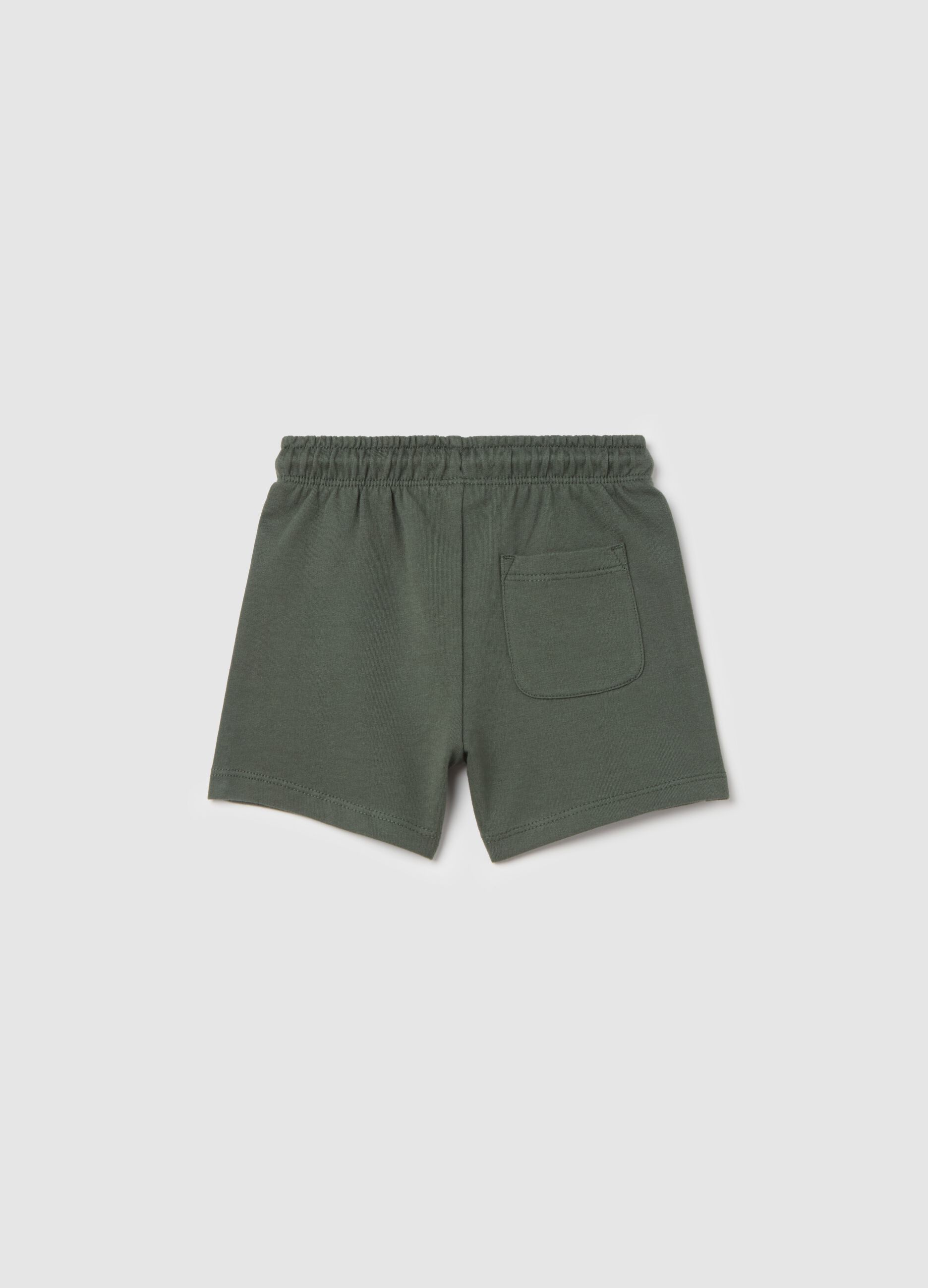 Bermuda shorts in French terry with drawstring