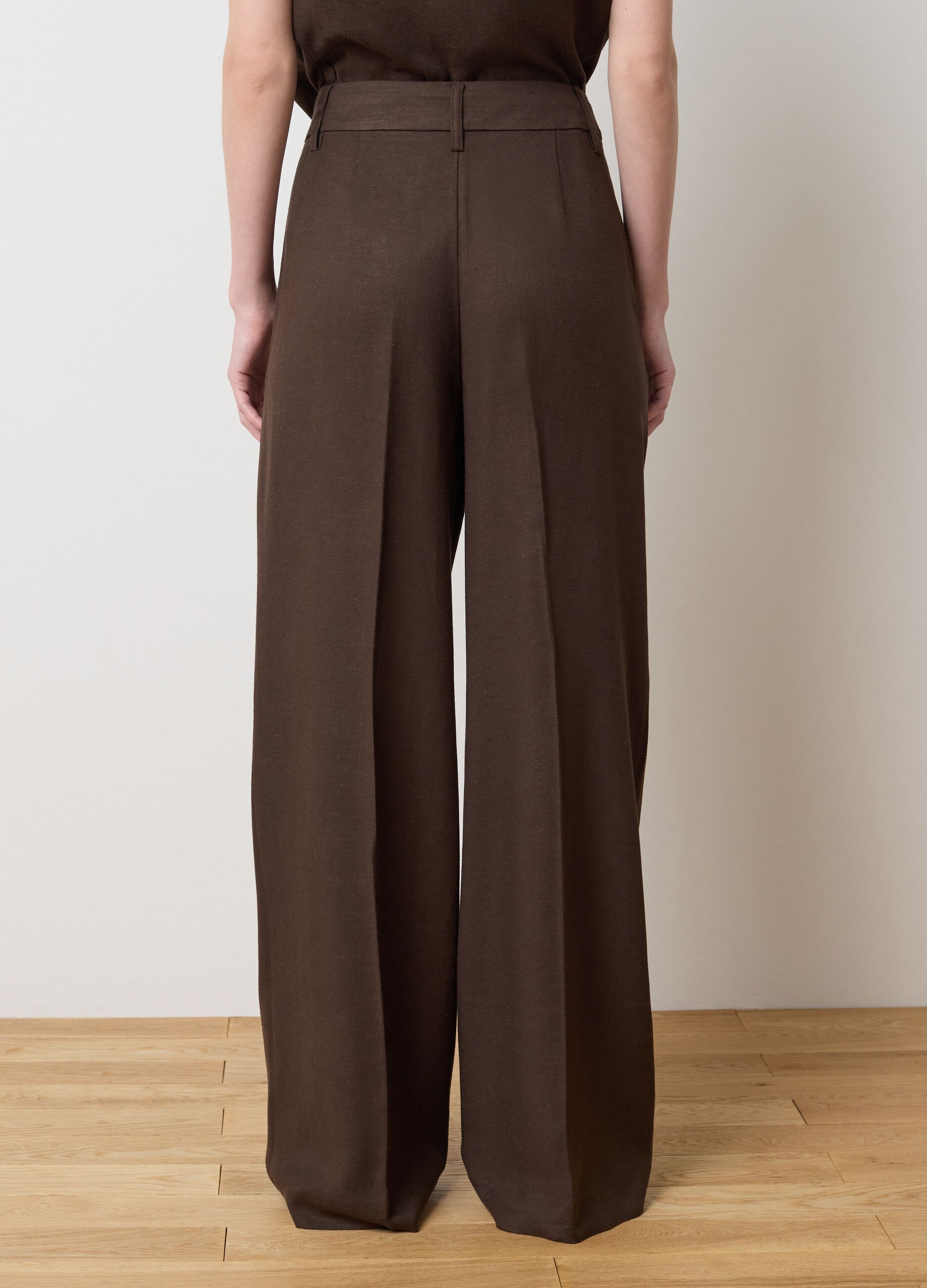 Brown wide-leg trousers