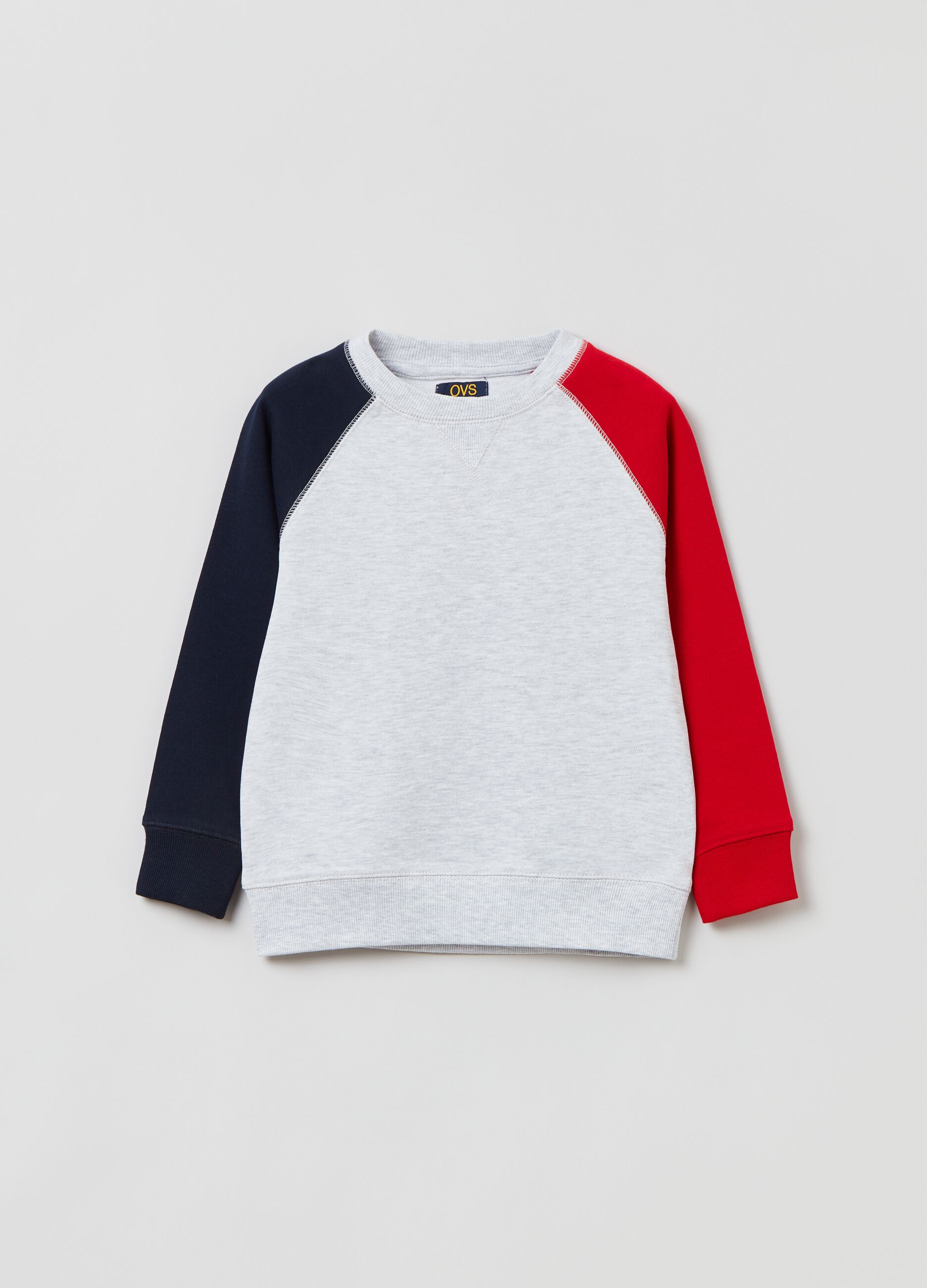 Felpa in French Terry color block_0