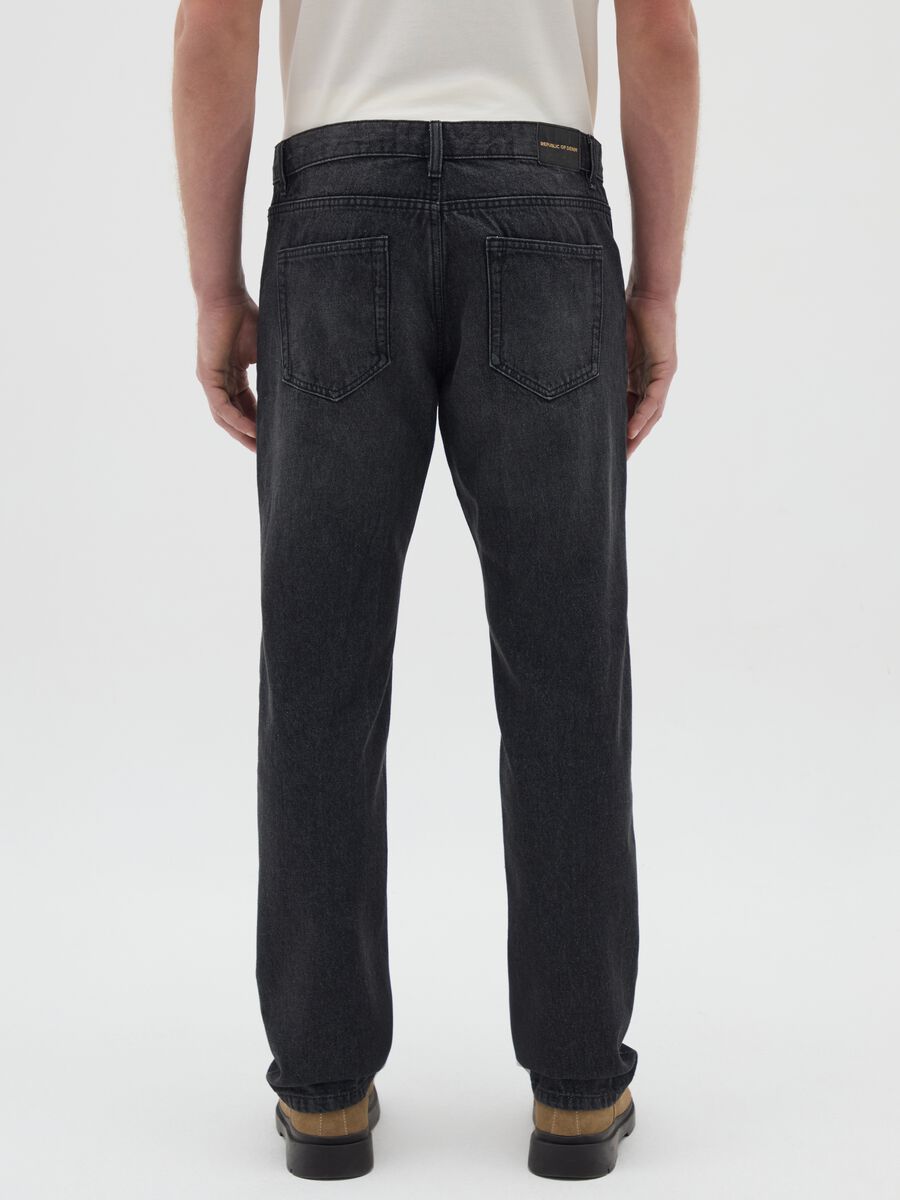 Black Pure Cotton Jeans Regular Fit_3