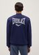 Blue cotton blend jacket regular fit with buttons and Everlast logo_2