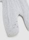 Grey newborn cotton blend playsuit with hood and embroidery_2