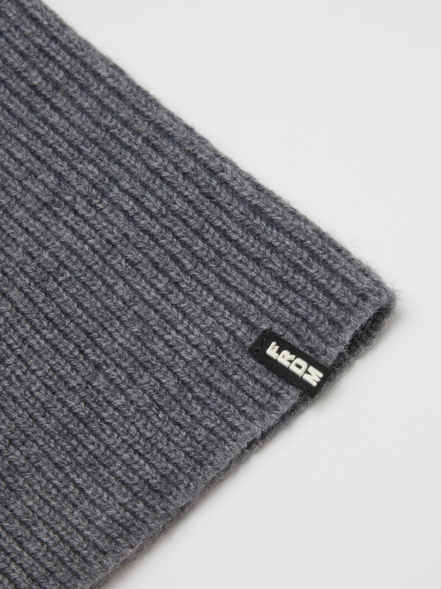 Heavy Grey Acrylic Blend Neck Warmer_1