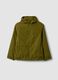 Green hooded rain jacket with zip for boys_4
