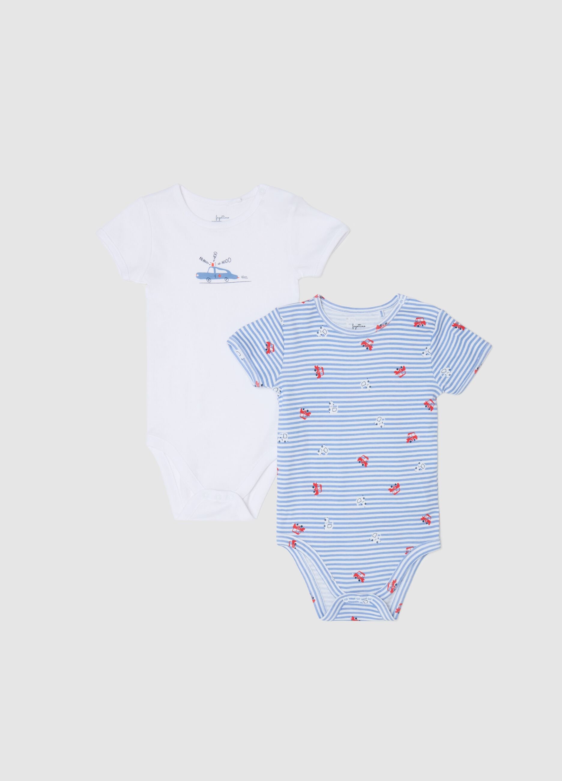 Bipack body in cotone con macchinine