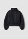 Black padded jacket with zip and high neck_2