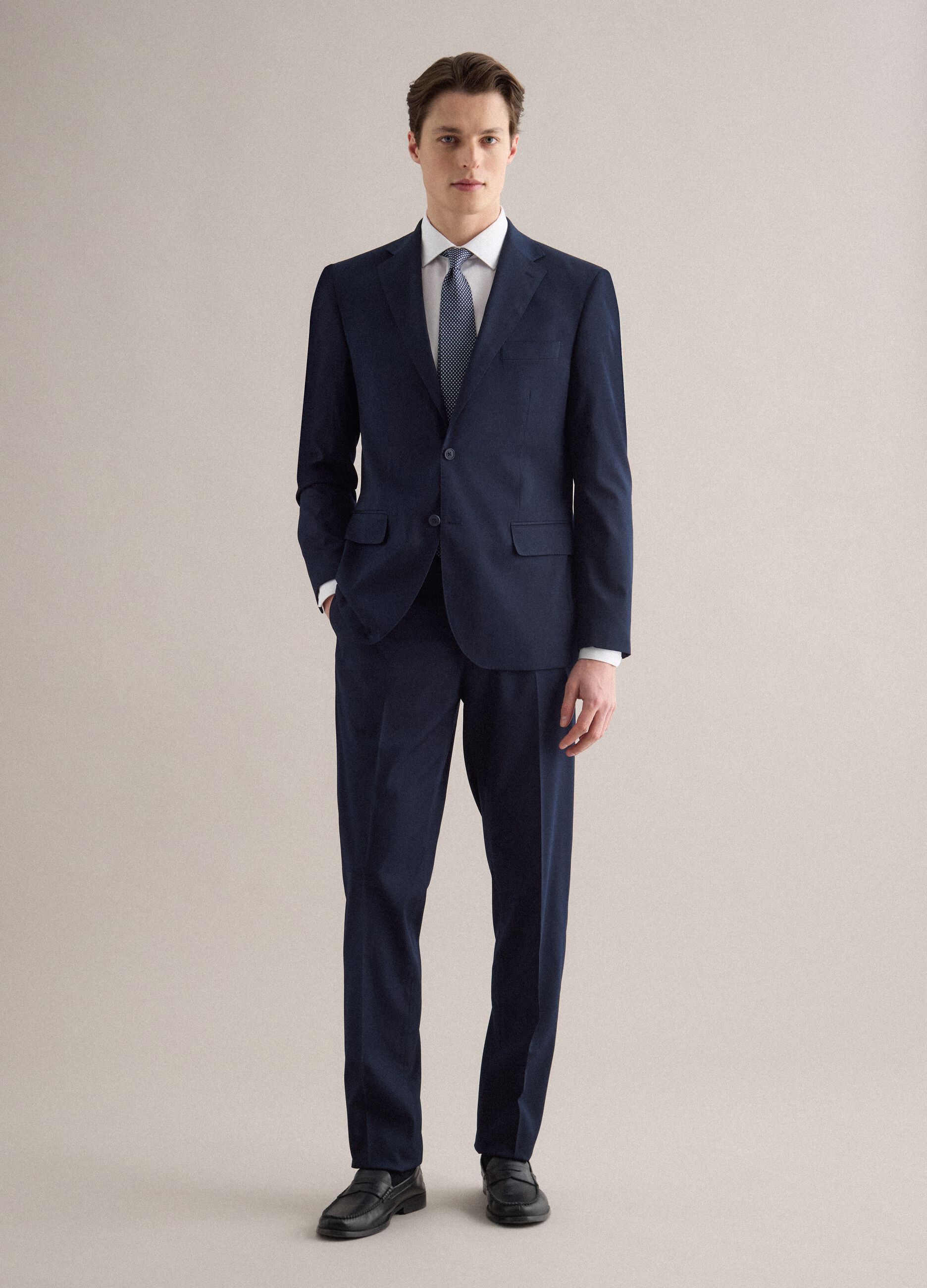 Classic Blue Regular Fit Trousers