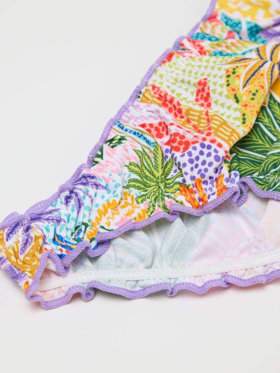 Multicolour stretchy fabric girl's bikini_2