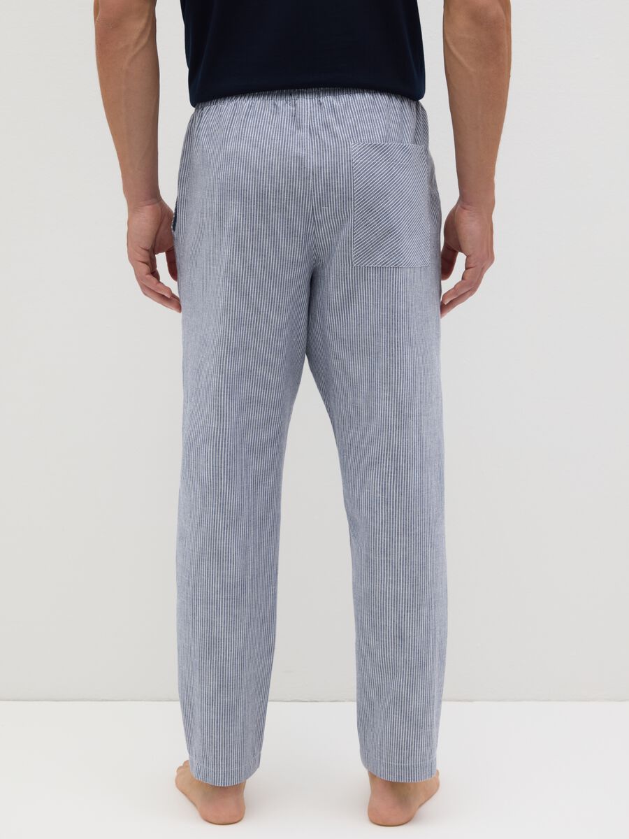 Men's pure cotton blue trousers, regular fit_3