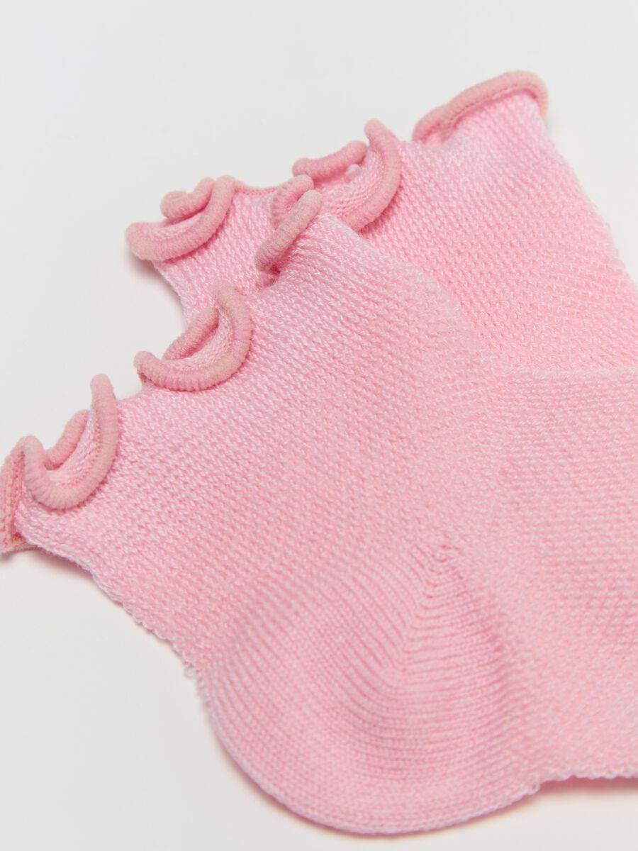 Two-pair pack short socks with wavy edge_1