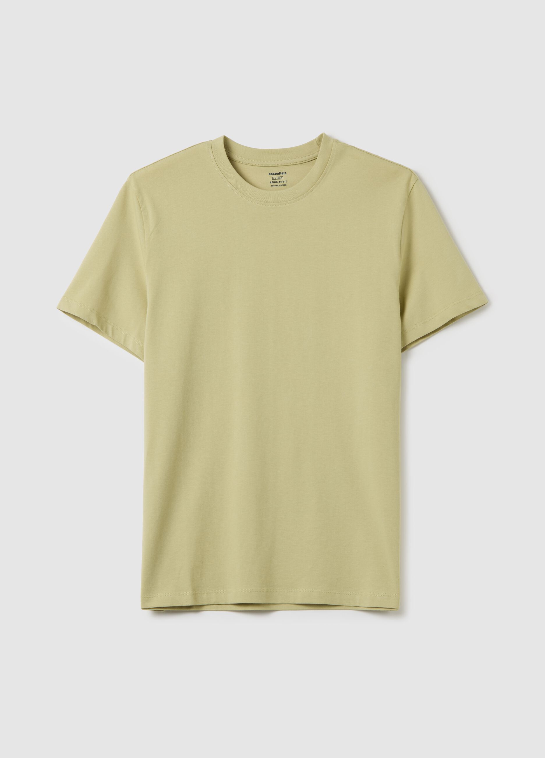 T-shirt da uomo in puro cotone verde regular fit