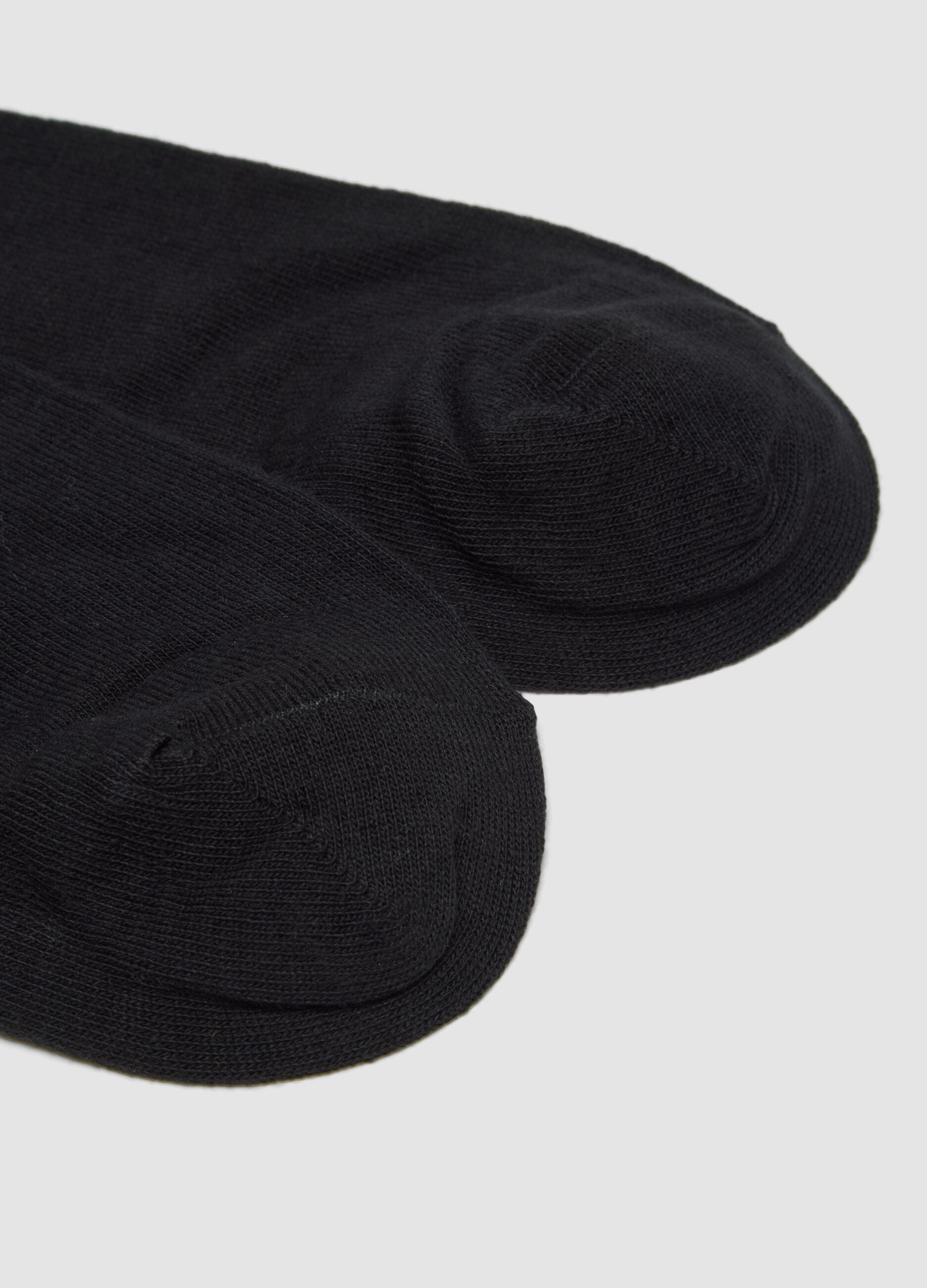 2-pack men's black ankle socks in cotton and cashmere blend