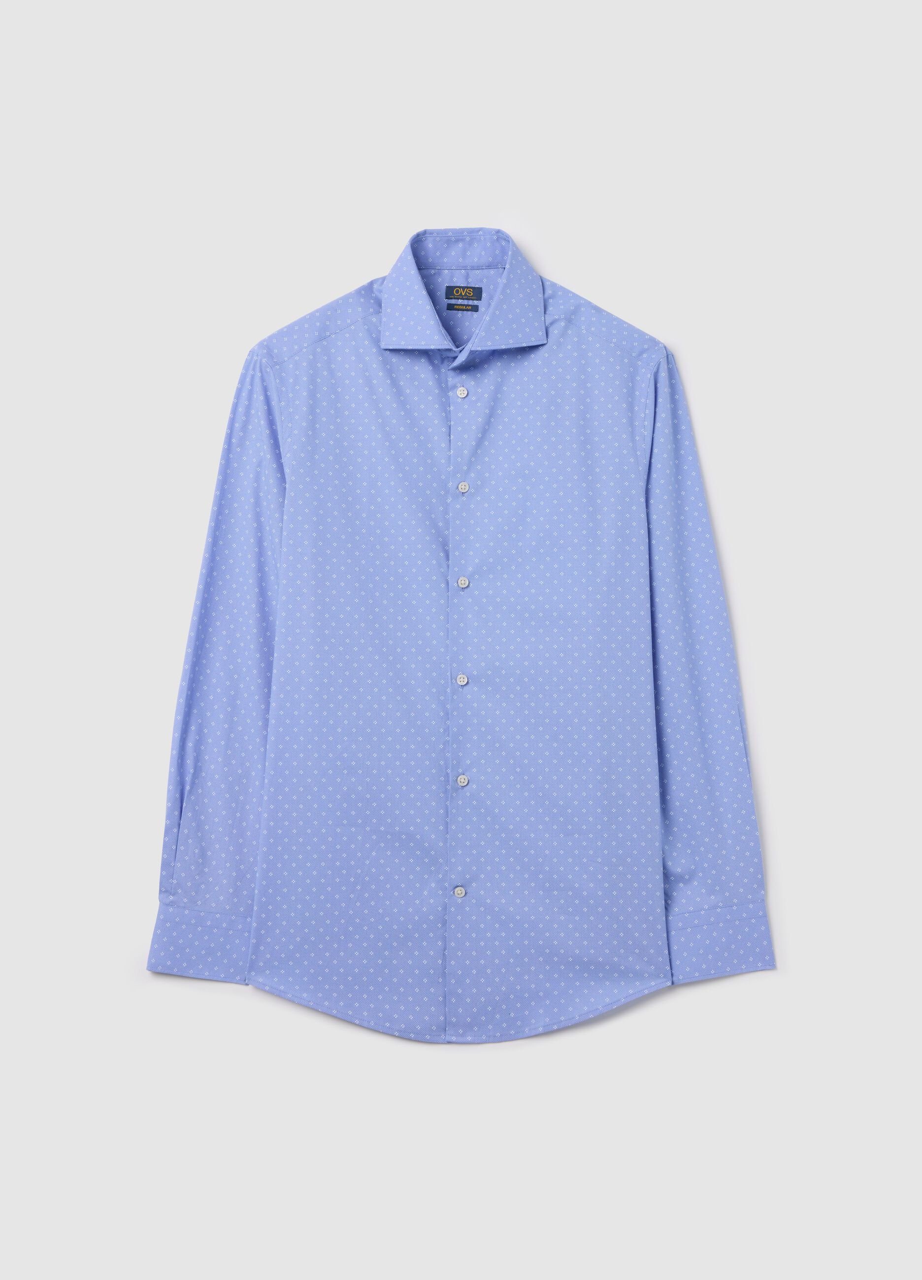 Camicia regular fit con micro fantasia