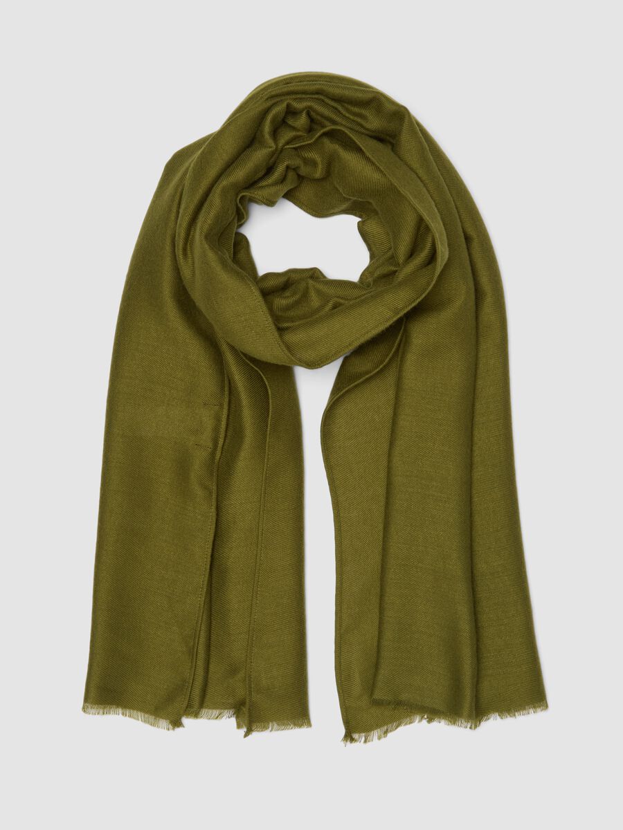 Sciarpa verde con frange_0