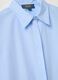 Blue cotton blend slim fit shirt with classic collar and buttons_5