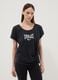 Black pure cotton regular fit T-shirt with knot detail_0