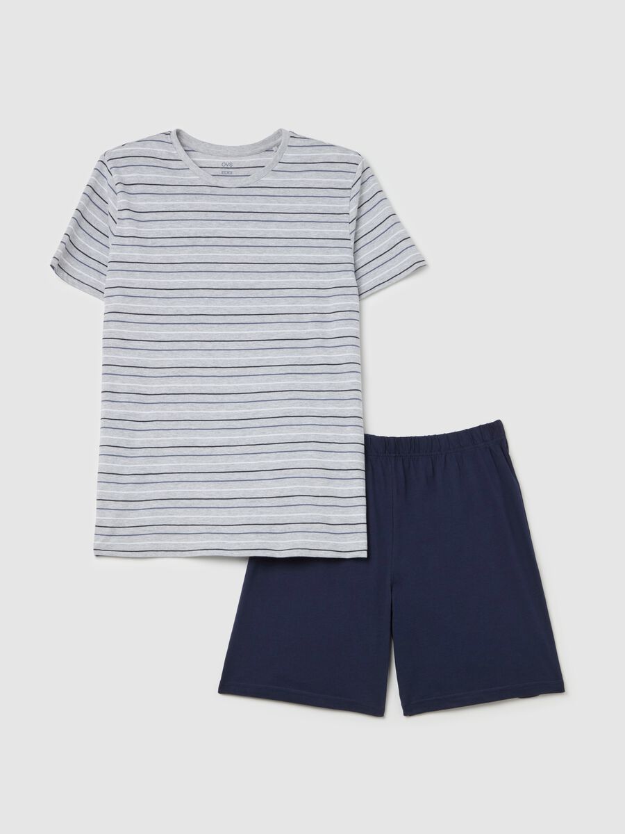 Short cotton pyjamas with striped pattern_4