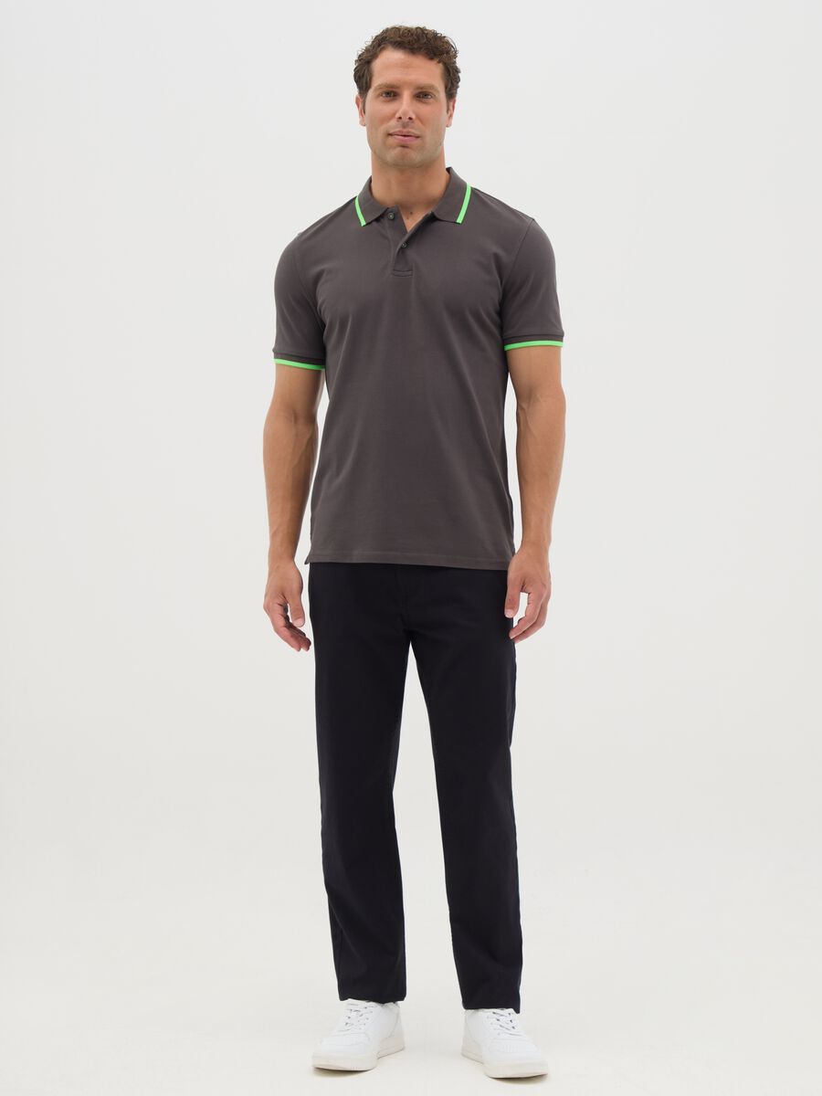 Men's multicoloured stretch cotton polo shirt, regular fit_1