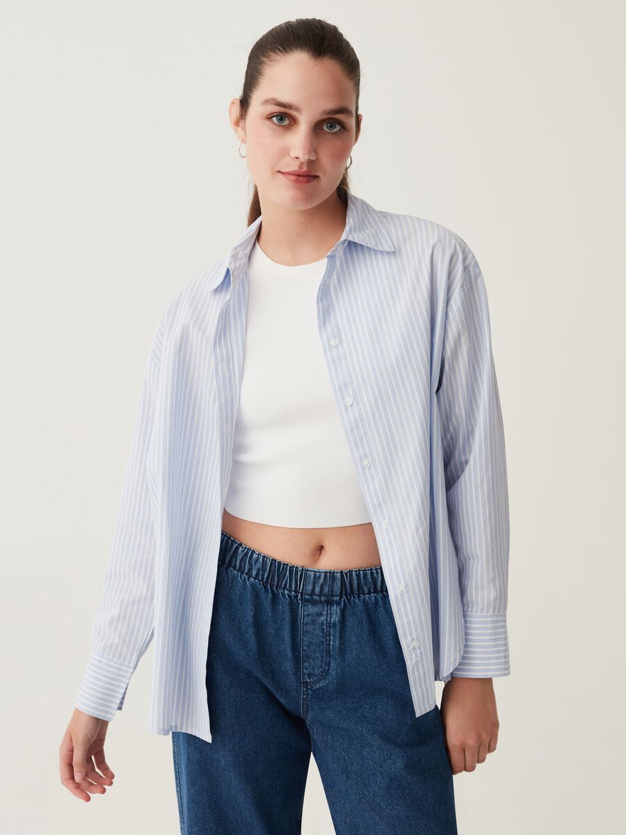 Camicia in popeline a righe_0
