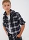 Black checked pure cotton regular-fit shirt for boys_0