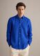 Blue pure linen shirt with button-down collar, regular fit_0