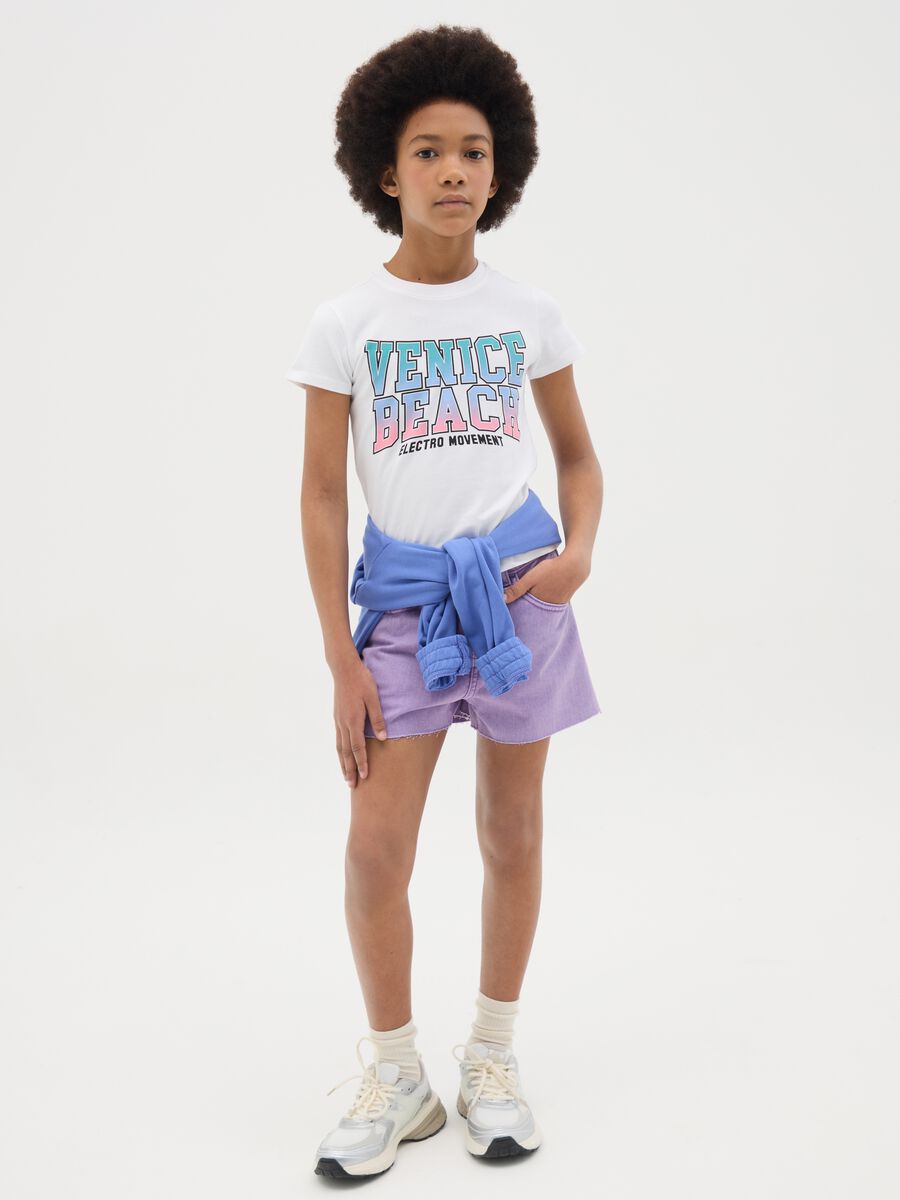 OVS Kids Pure Cotton Regular Purple Shorts_1