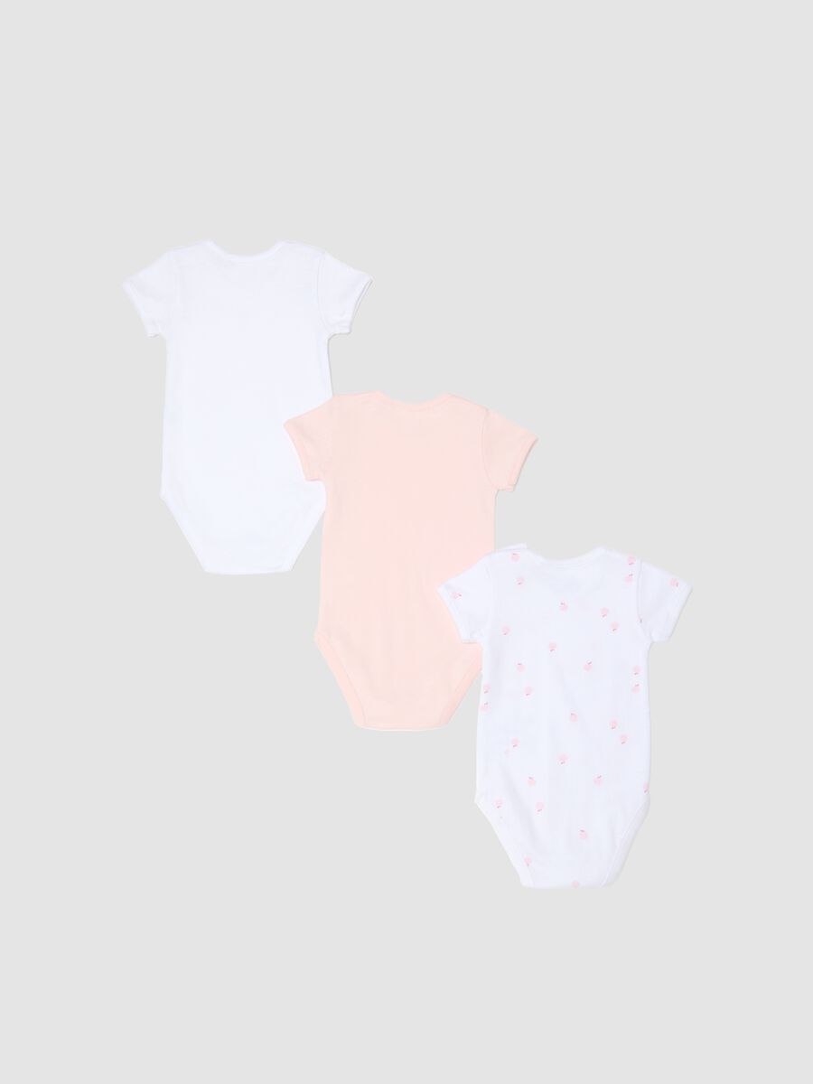 Baby girls' multicolour pure cotton body tripack with fruit_1