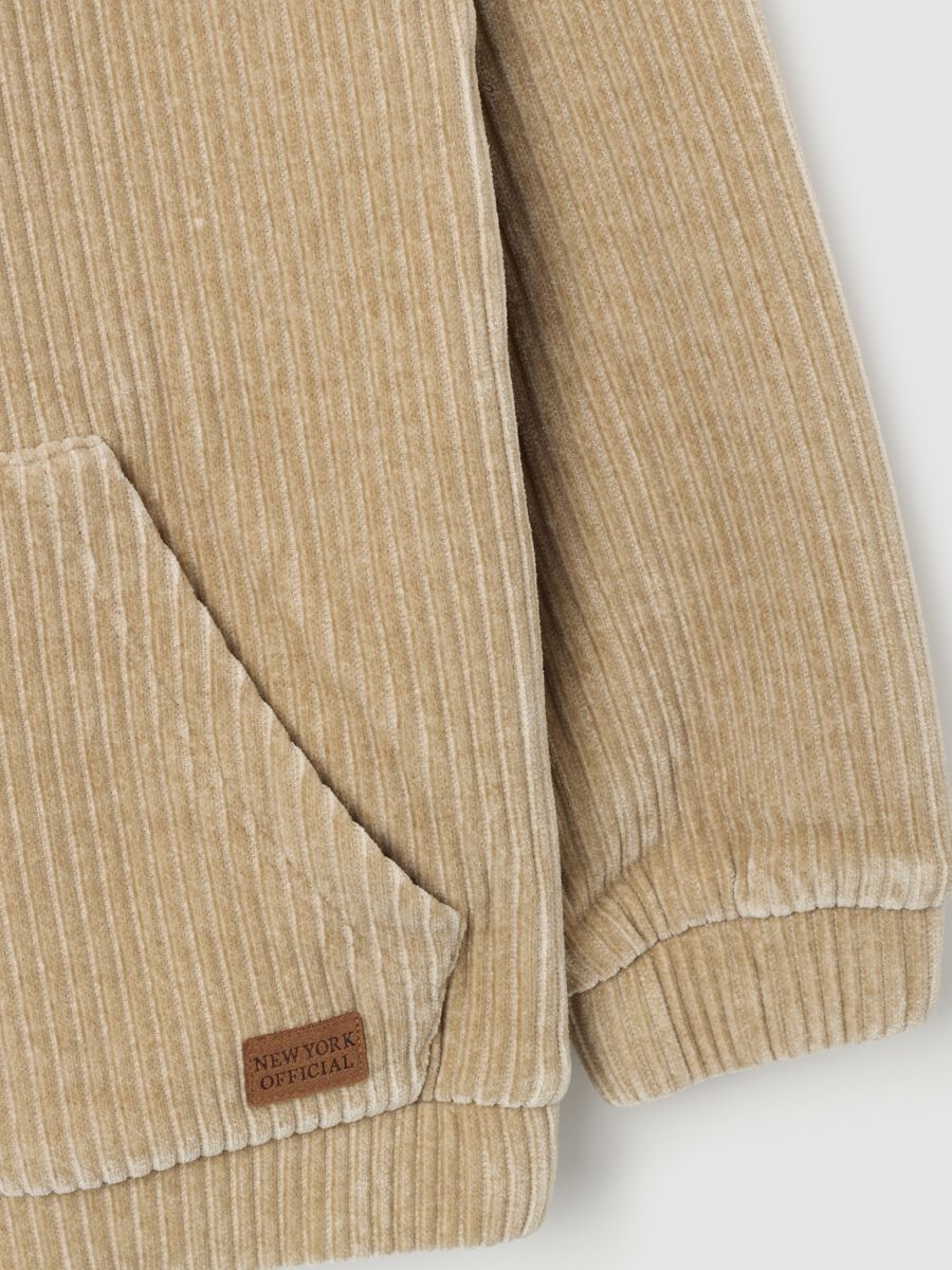 Beige velour hoodie_3
