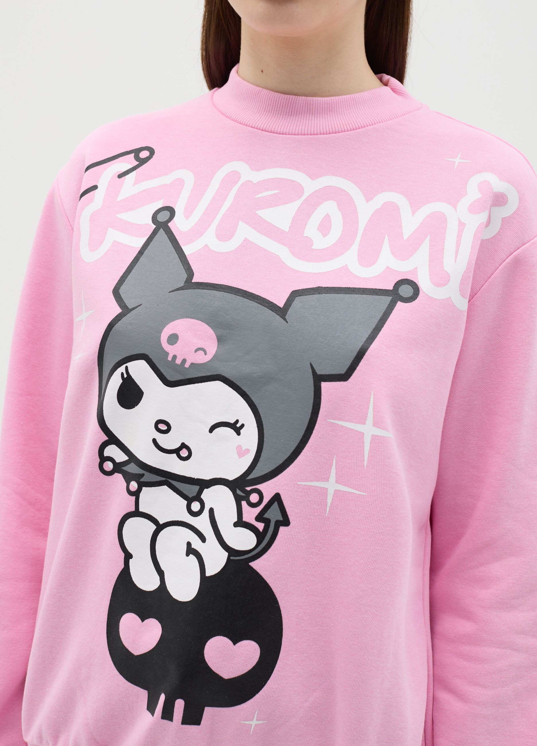 Pink sweatshirt with Kuromi print