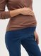 Brown Long Sleeve Stretch Maternity T-Shirt_2