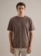 Brown pure cotton regular fit crew-neck T-shirt_0