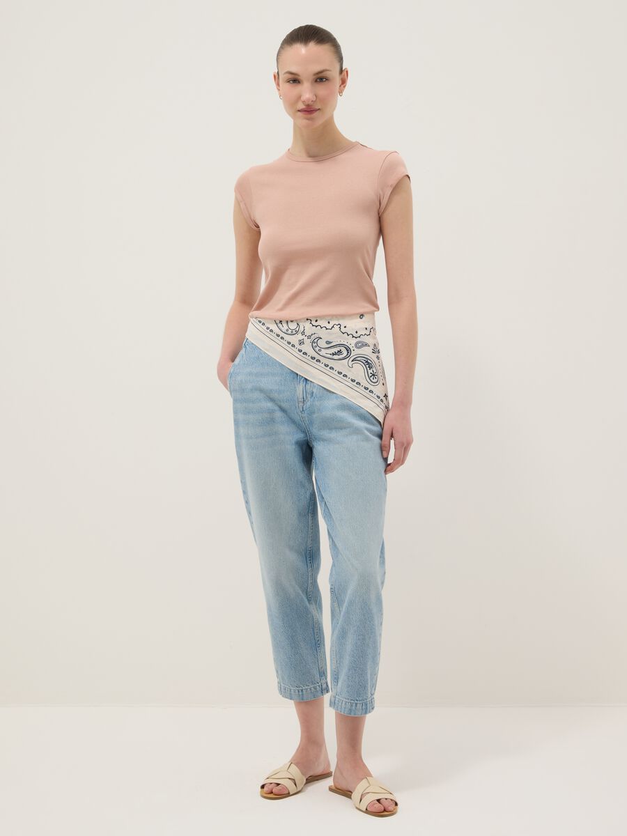 Regular fit short sleeve pure cotton pink t-shirt_2